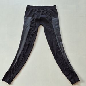 Material Girl Black Leggings with Pink Accents
